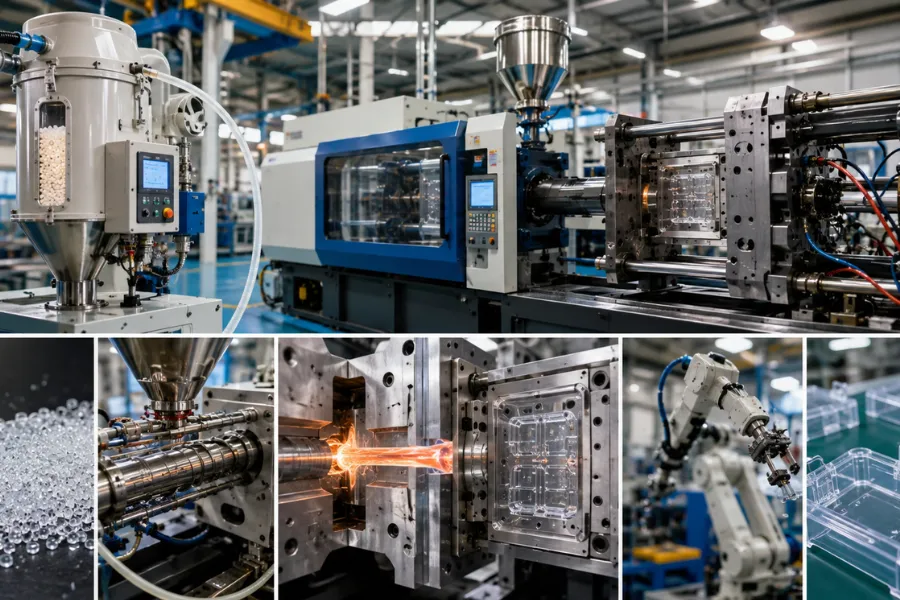 Polycarbonate injection molding manufacturing process