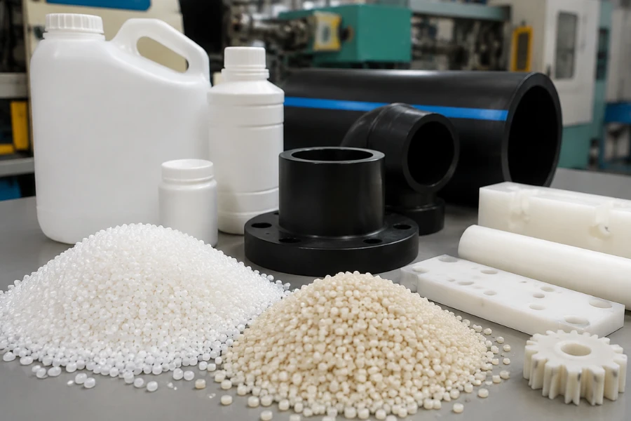 HDPE material pellets and high-density polyethylene products