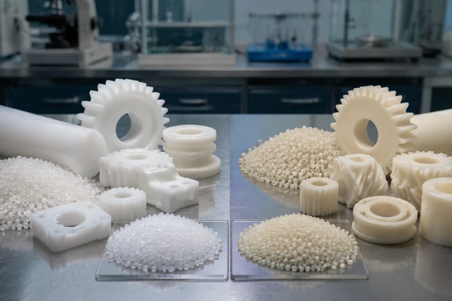 Delrin POM-H vs POM-C acetal material comparison for engineering applications