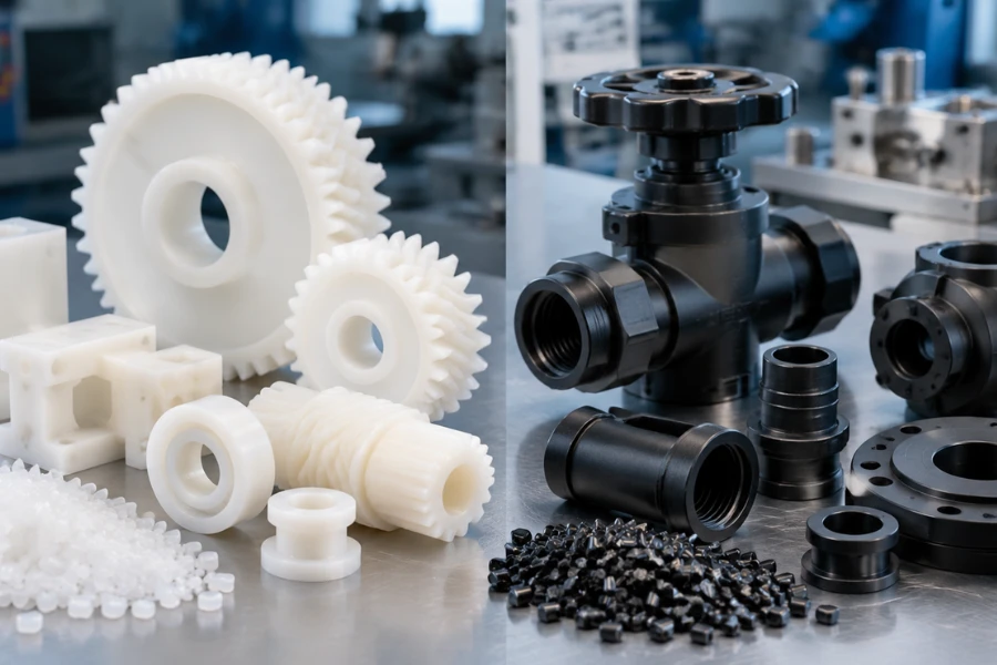 Acetal plastic material testing for POM mechanical properties and engineering evaluation