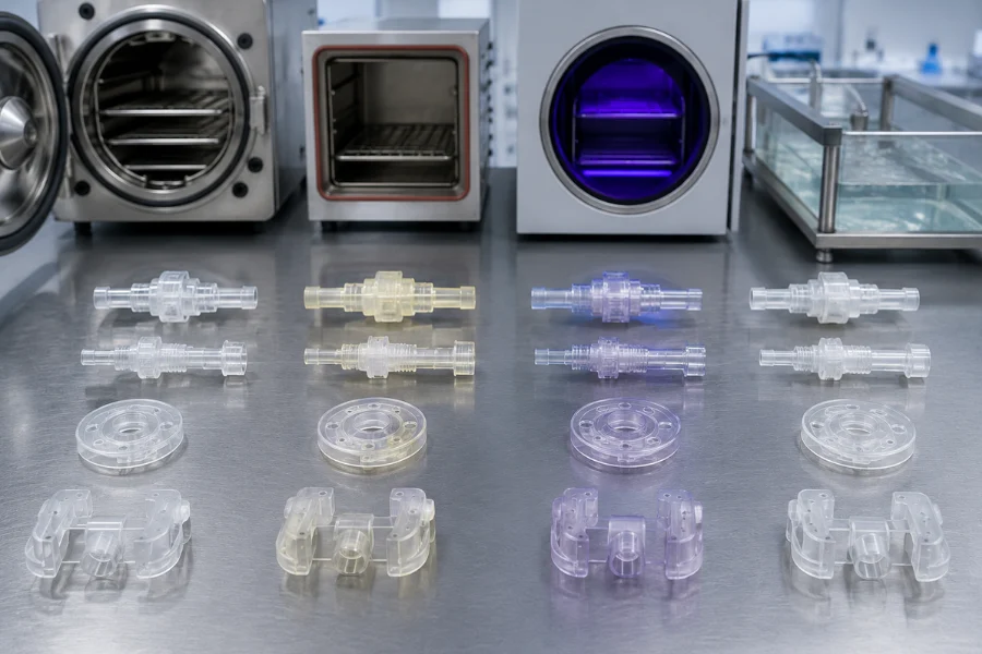 Medical grade plastic sterilization compatibility for medical devices