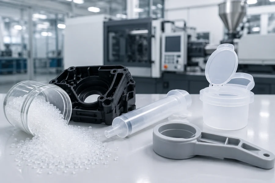 Polypropylene material and injection molded PP components
