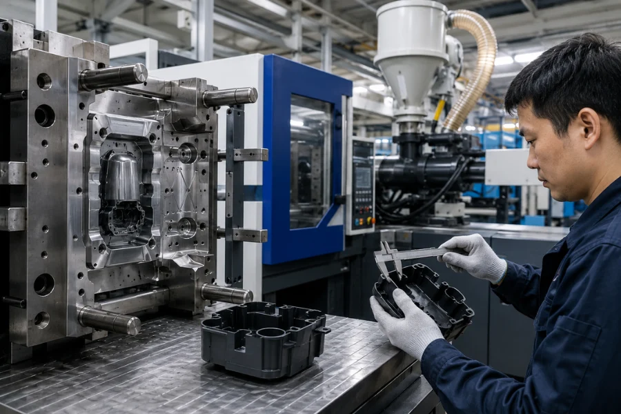 Polypropylene injection molding and dimensional inspection process