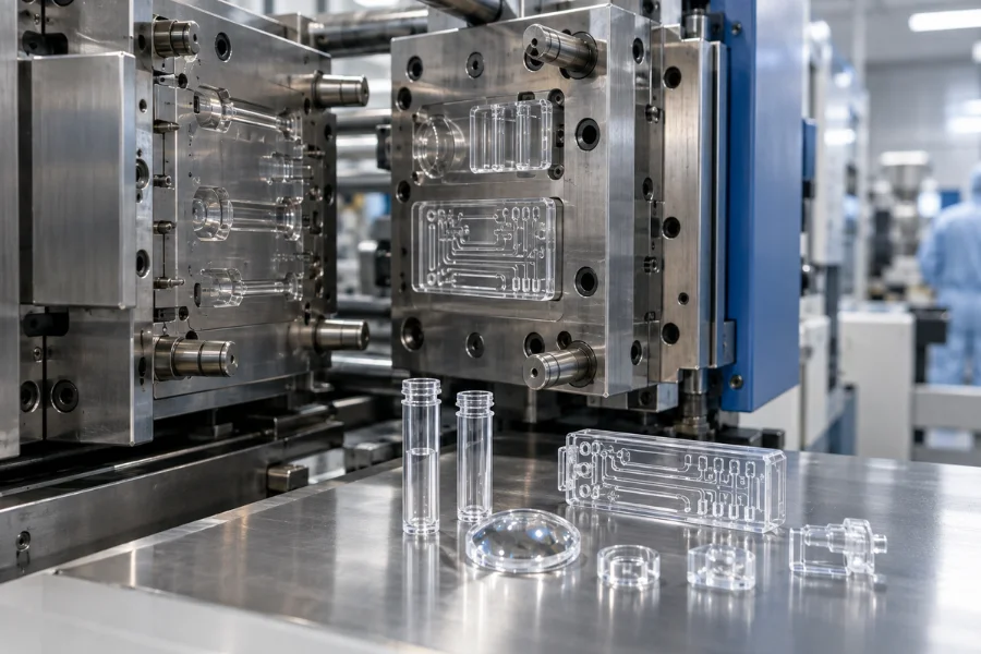 COC plastic injection molding for transparent medical and optical components