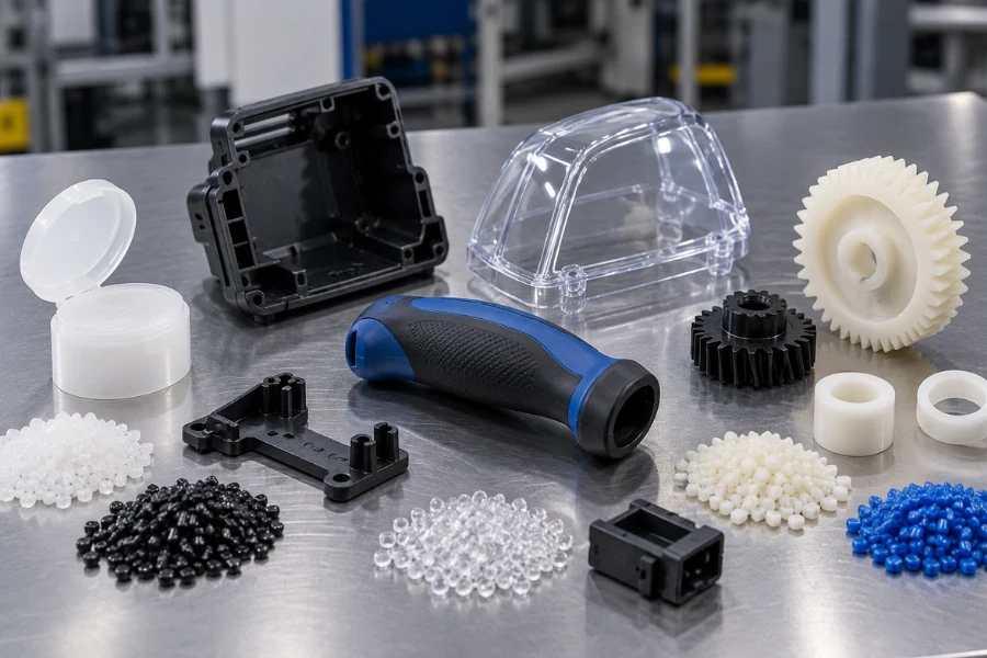 Common injection molding materials for different plastic part applications