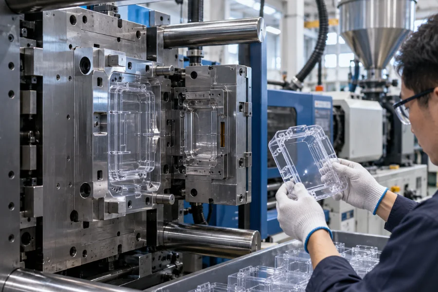 PETG injection molding DFM with gate flow and weld line control