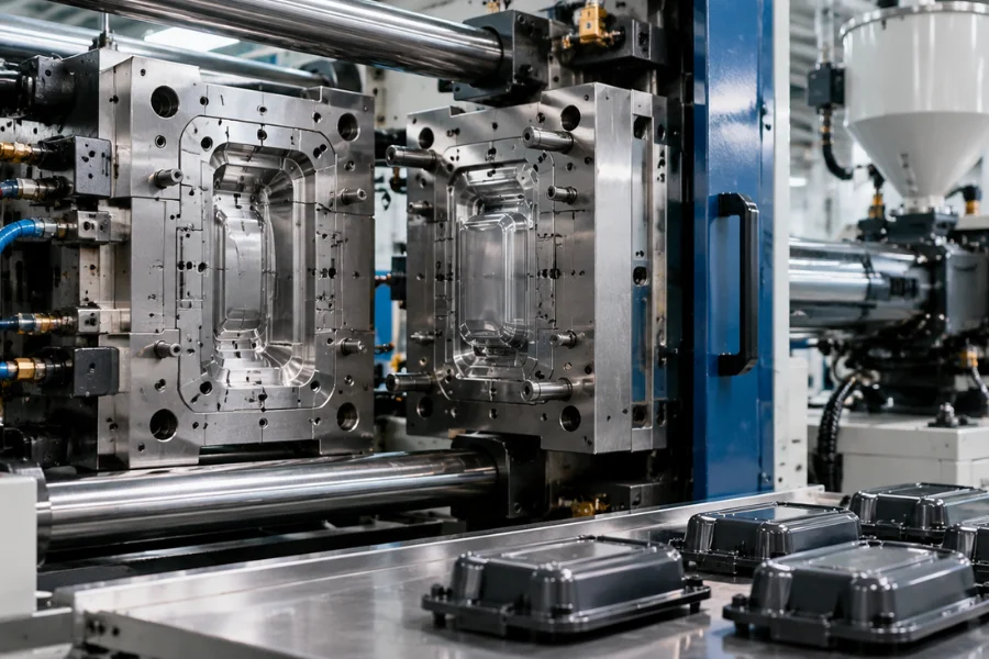 Injection molding cost and plastic mold manufacturing in an industrial production facility
