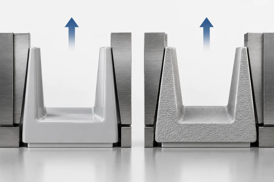 Injection molding draft angle guidelines for smooth and textured plastic surfaces